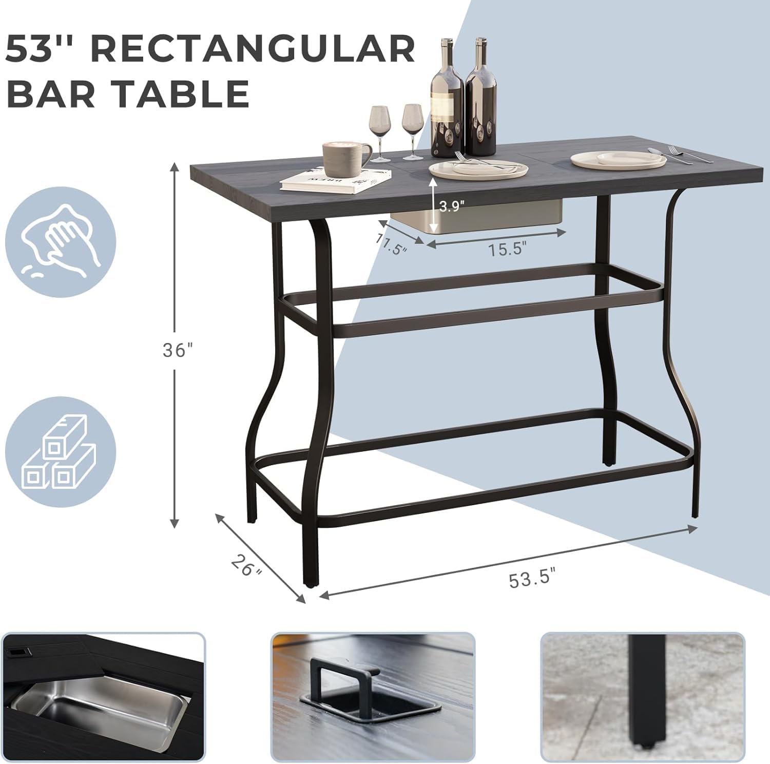 Wicker Outdoor Swivel Patio Bar Set