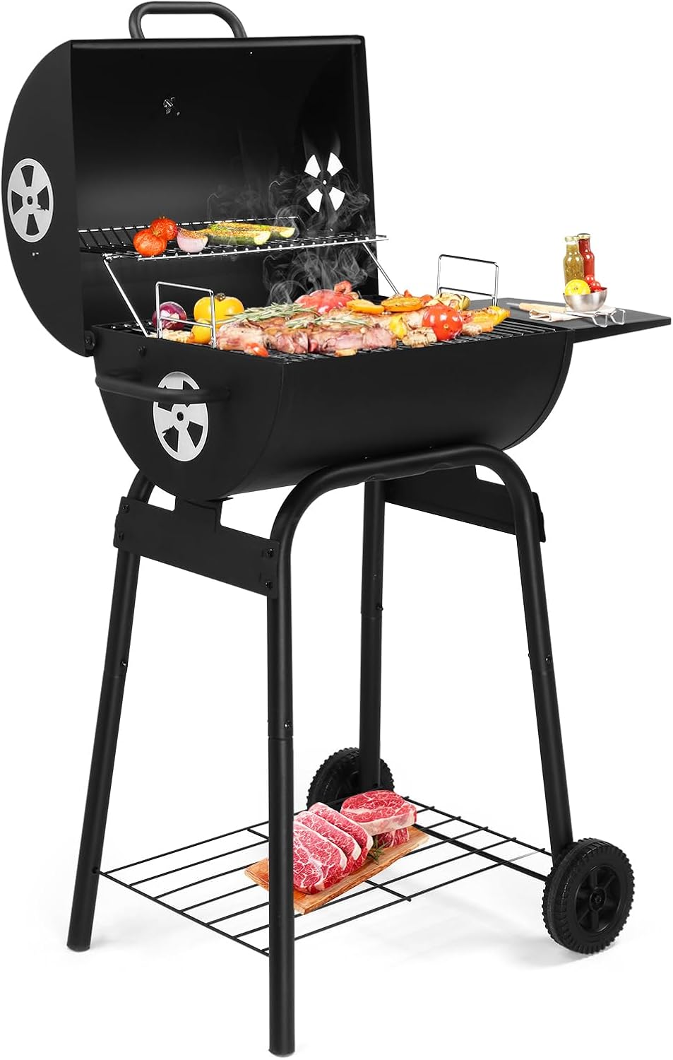 Barrel Outdoor Charcoal BBQ Grill