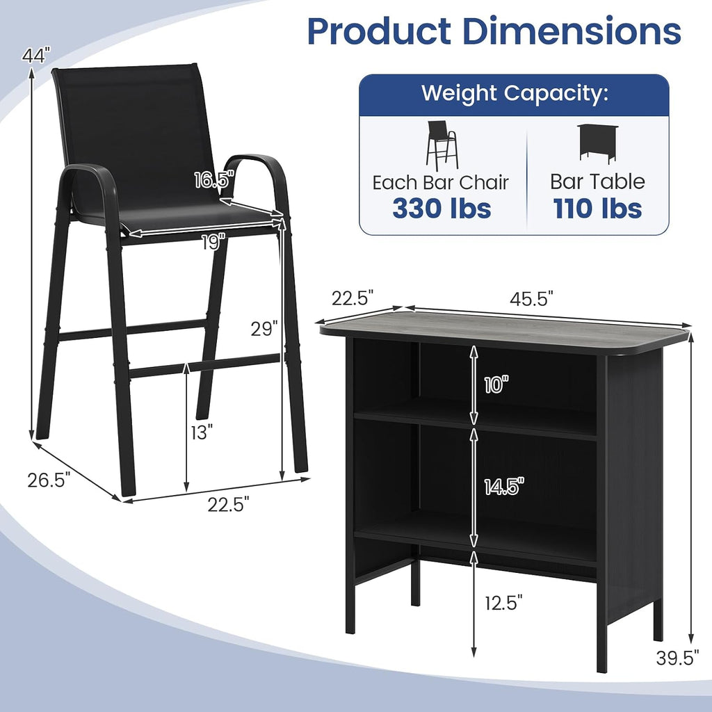 Outdoor Bar Table And Stools Set