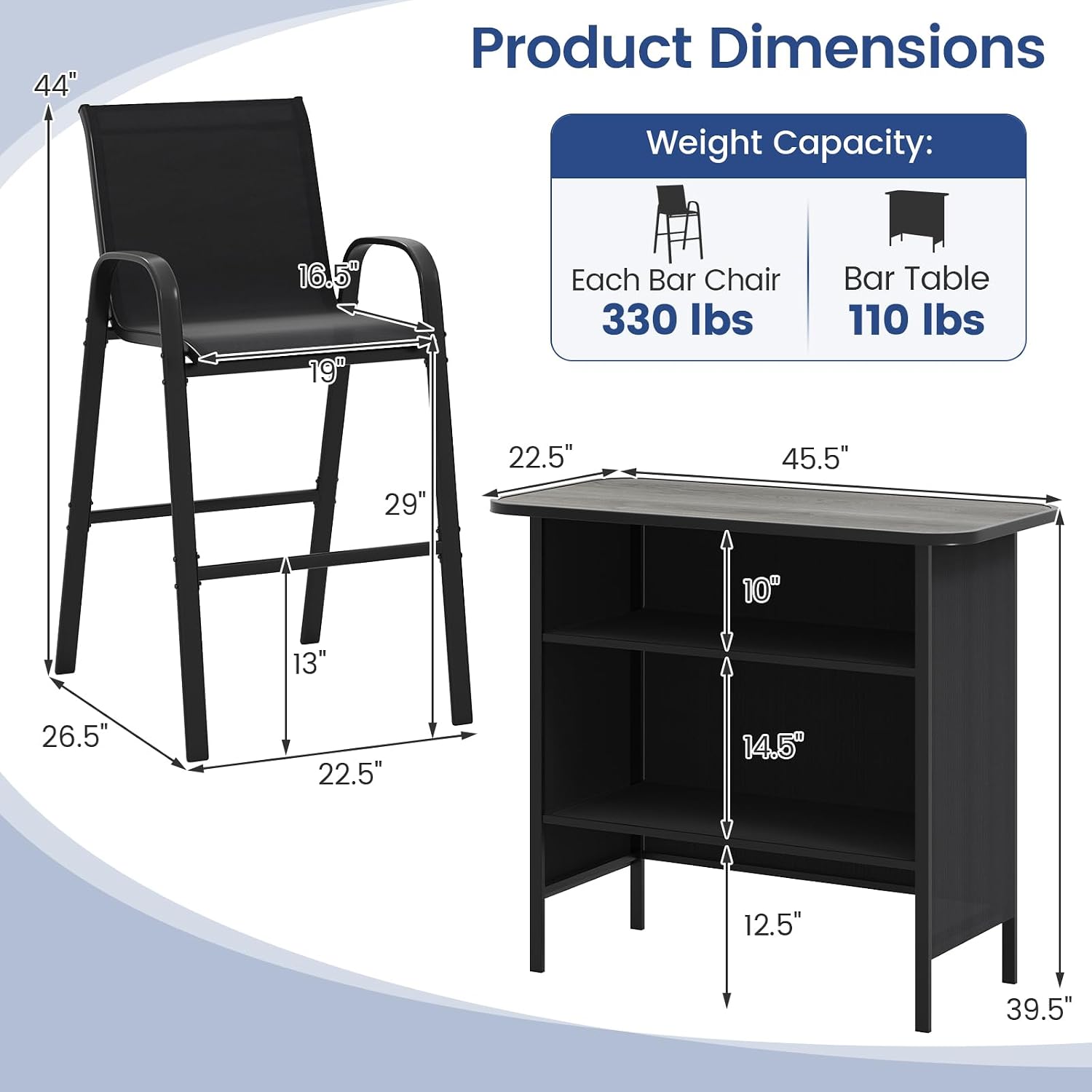 Outdoor Bar Table And Stools Set