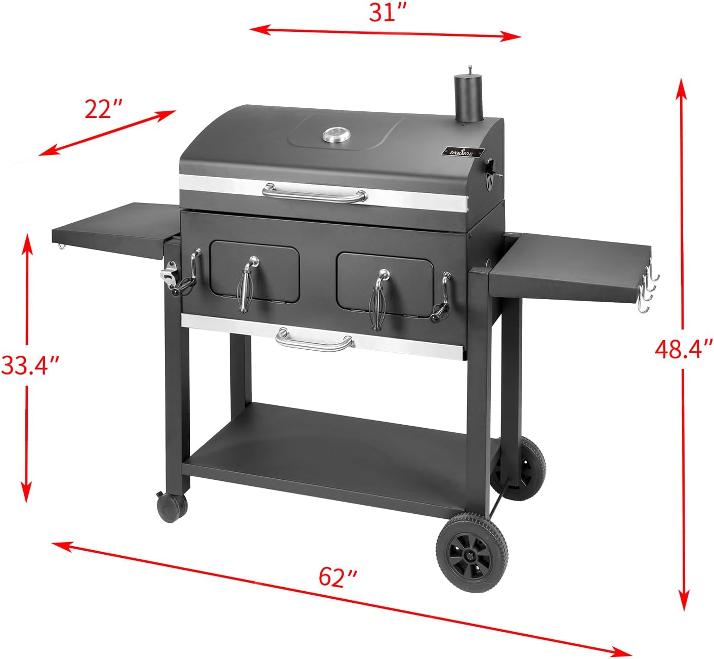 Extra‑Large Outdoor Charcoal BBQ Grill