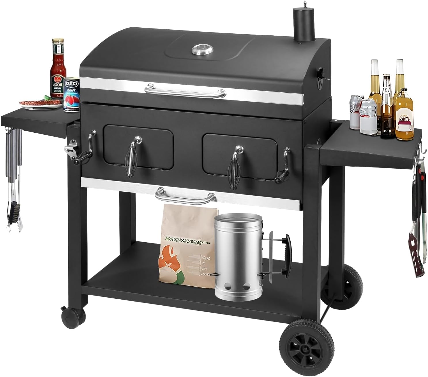 Extra‑Large Outdoor Charcoal BBQ Grill