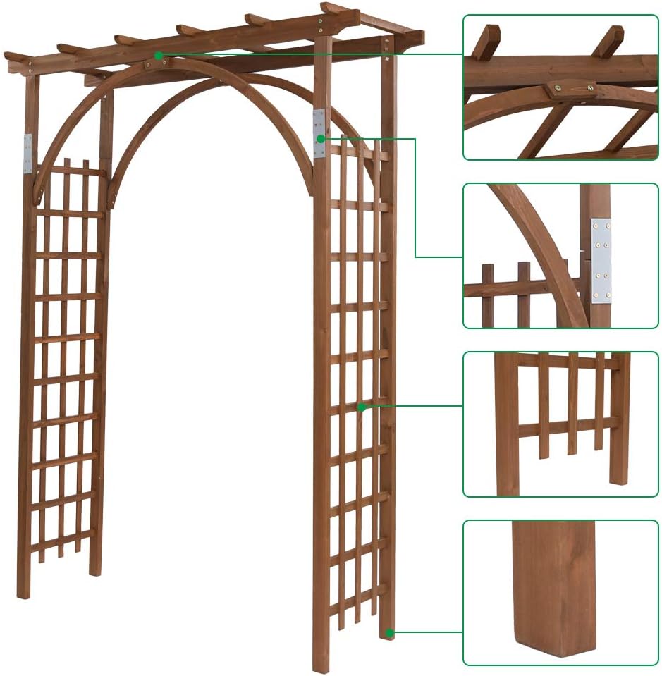 Wooden Outdoor Garden Arch Trellis Decor