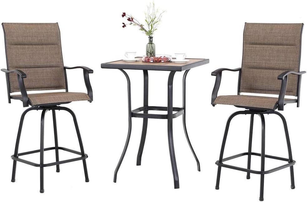 Outdoor Swivel Patio Bar Stools Set