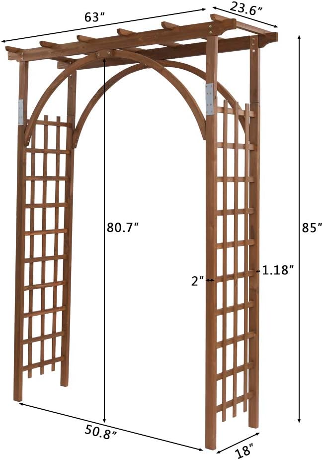 Wooden Outdoor Garden Arch Trellis Decor