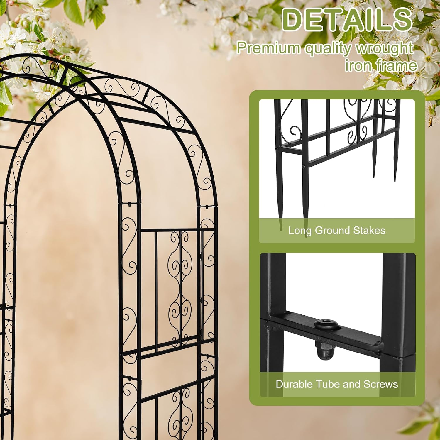 Metal Outdoor Garden Arch Trellis Frame