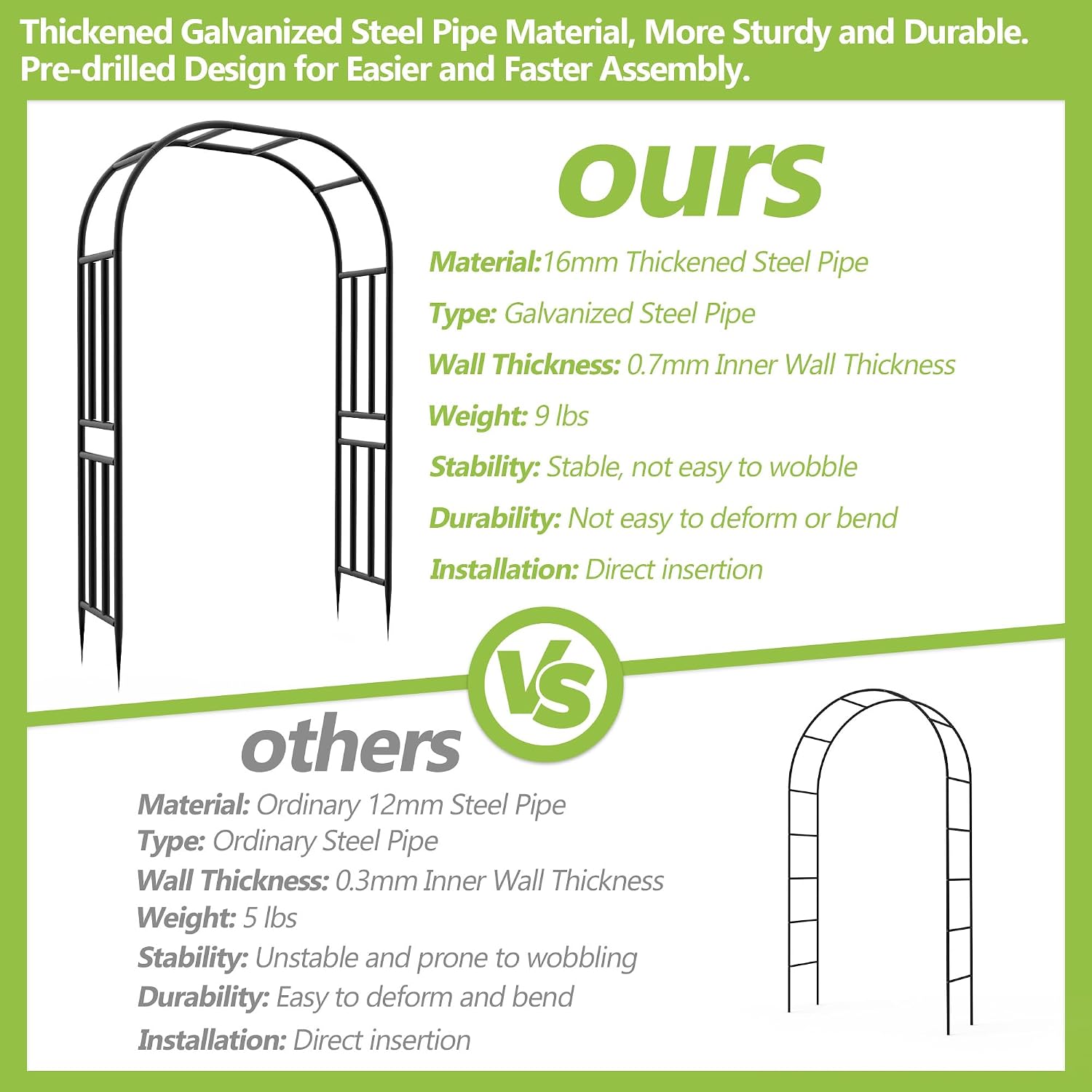 Heavy‑Duty Metal Garden Arch Trellis