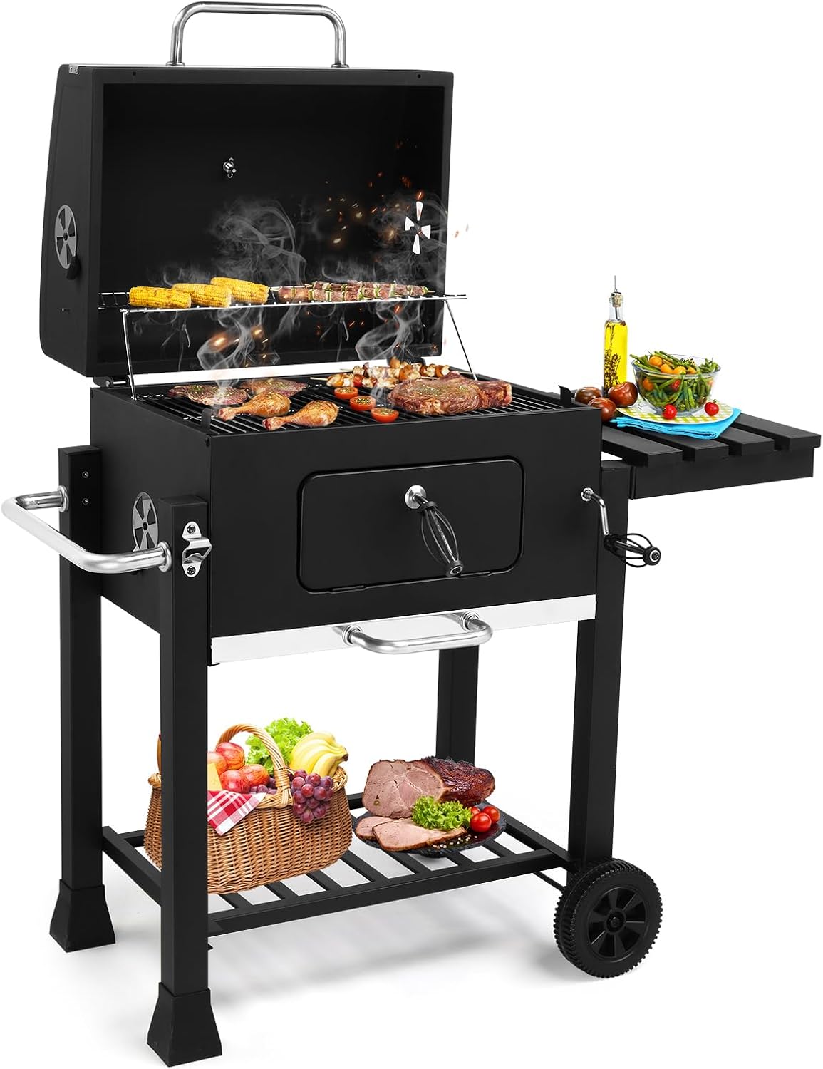 Large Barrel Outdoor Charcoal Grill