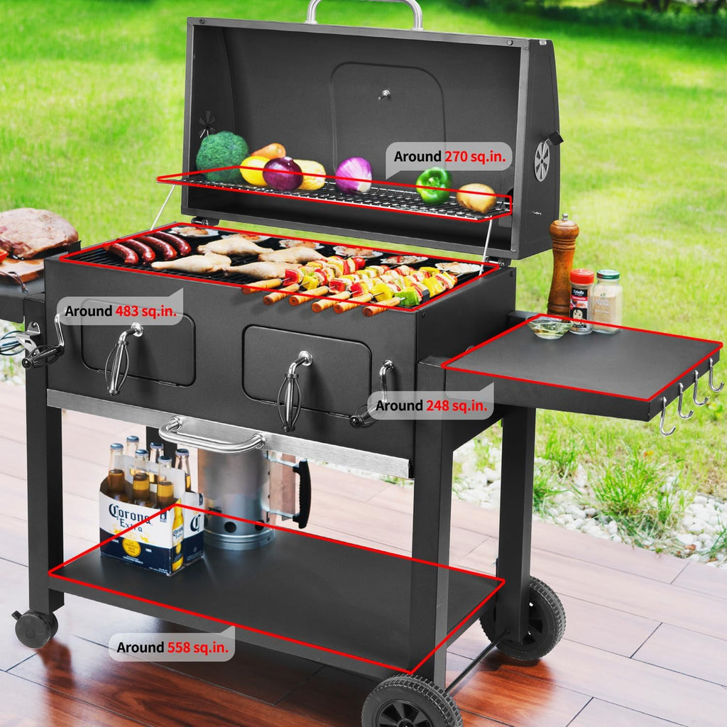 Extra‑Large Outdoor Charcoal BBQ Grill