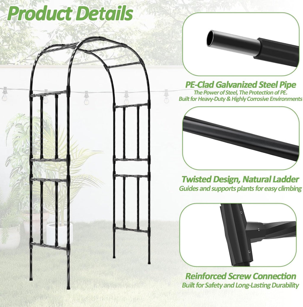 Heavy‑Duty Metal Garden Arch Trellis