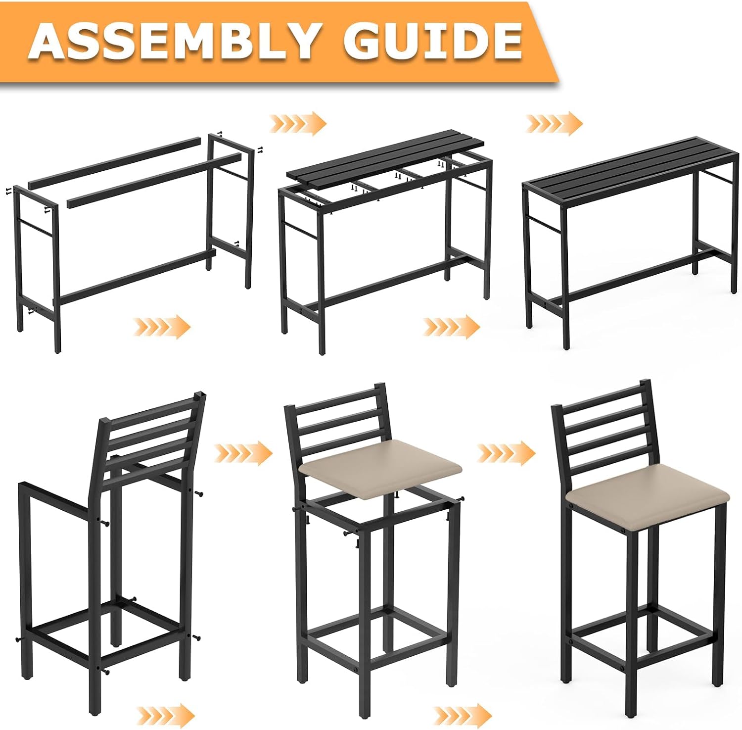 Cushioned Outdoor Patio Bar Furniture Set