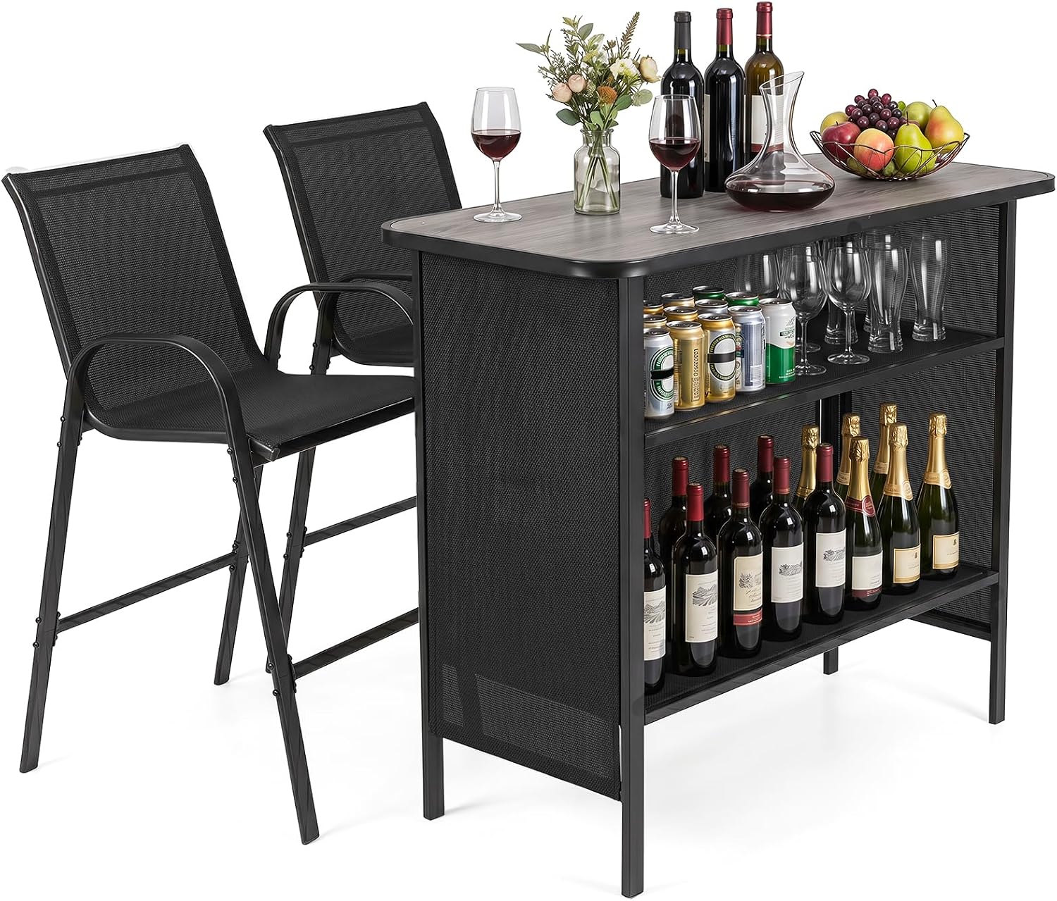 Outdoor Bar Table And Stools Set