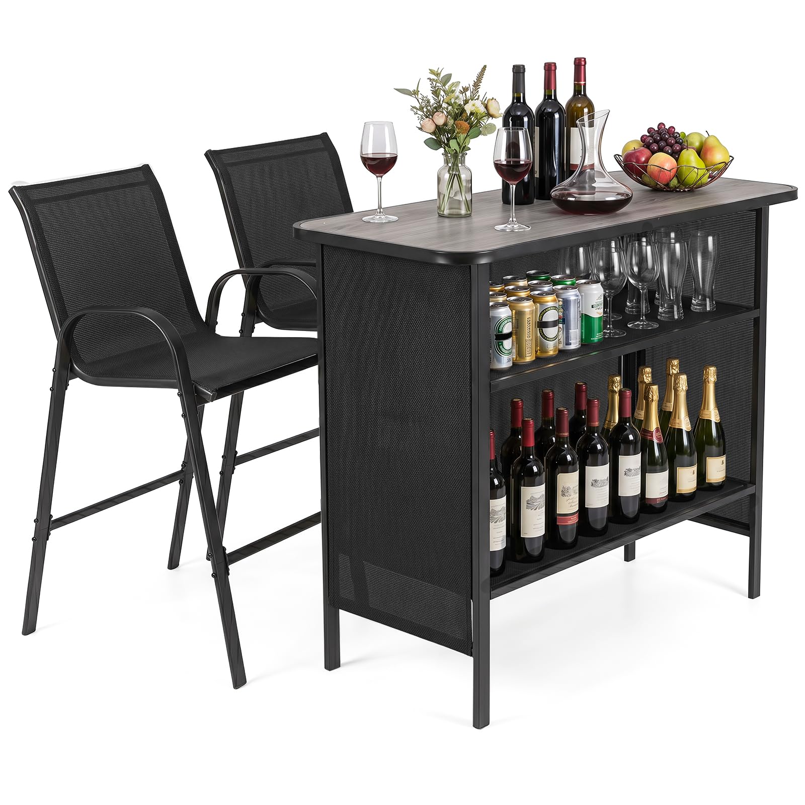 Outdoor Bar Table And Stools Set