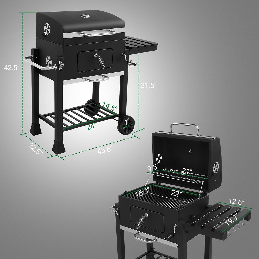 Large Barrel Outdoor Charcoal Grill