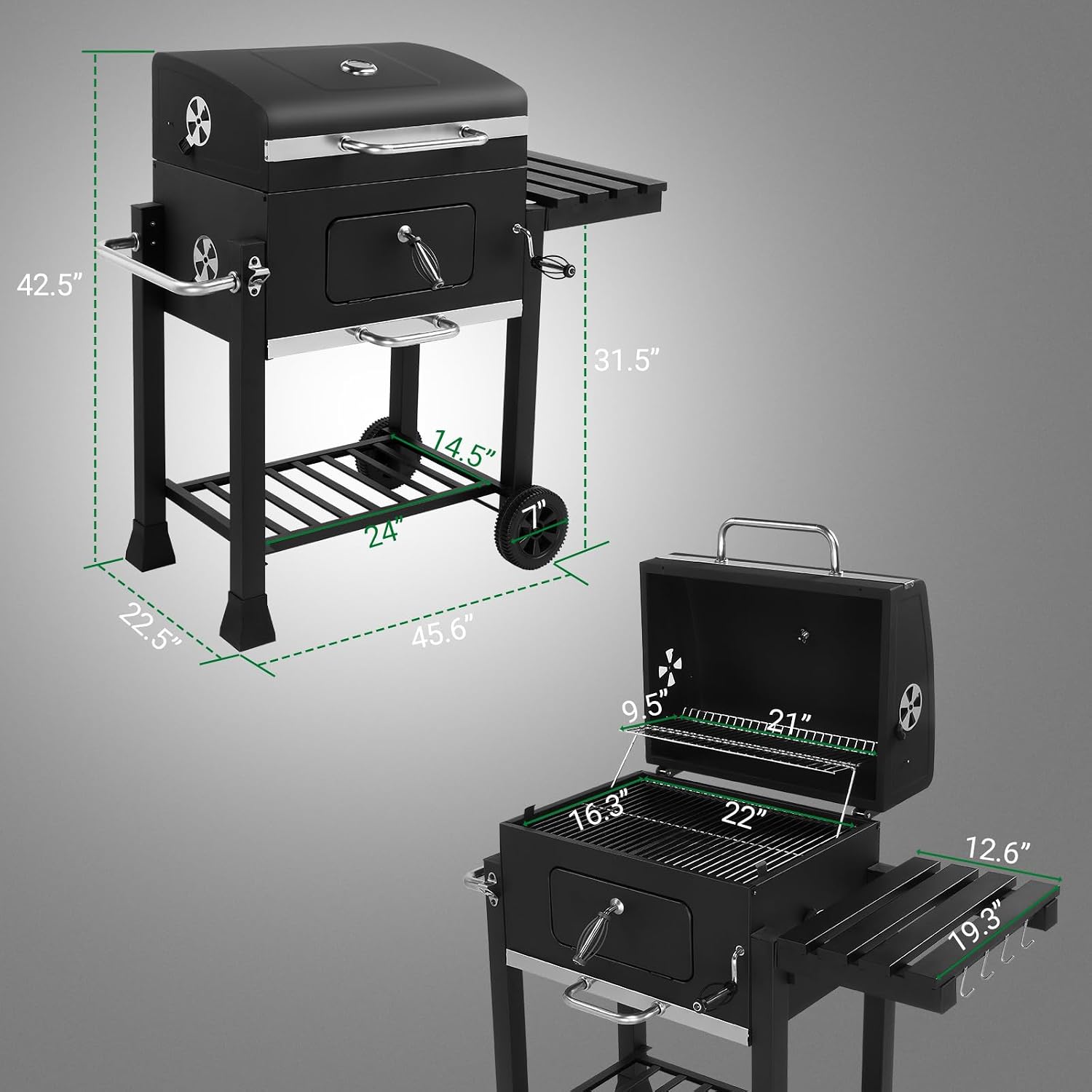 Large Barrel Outdoor Charcoal Grill