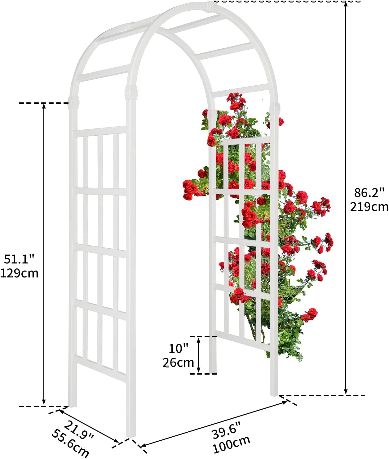 Vinyl Outdoor Garden Wedding Arch Trellis