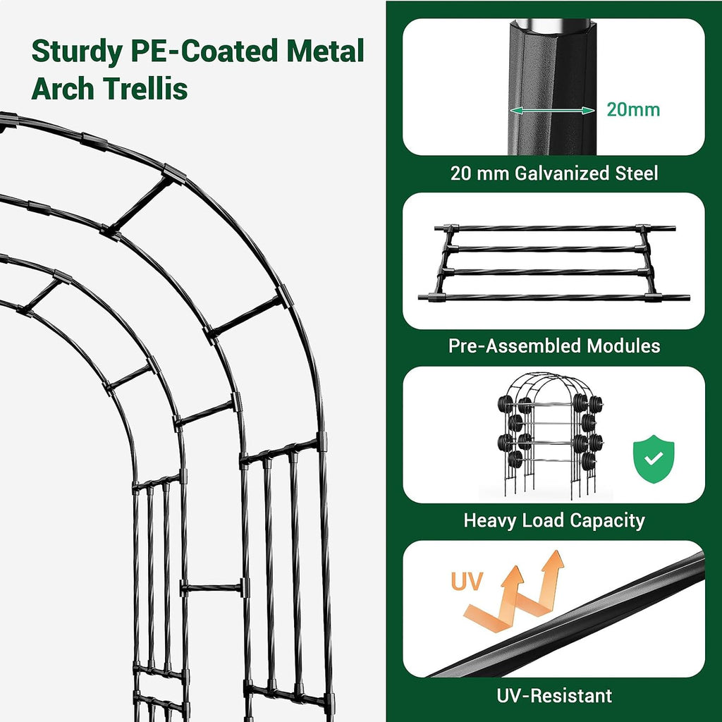 Steel Garden Arch Climbing‑Plant Trellis