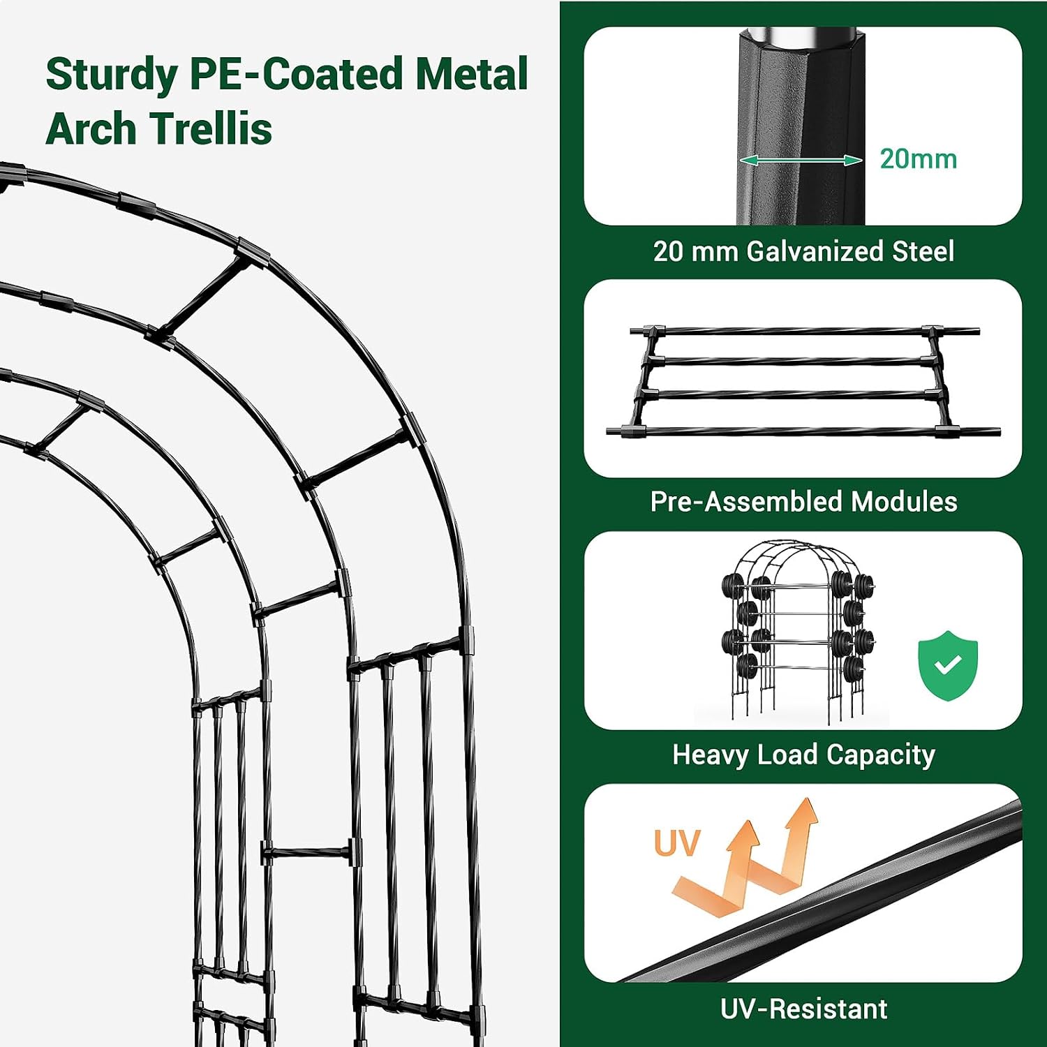 Steel Garden Arch Climbing‑Plant Trellis