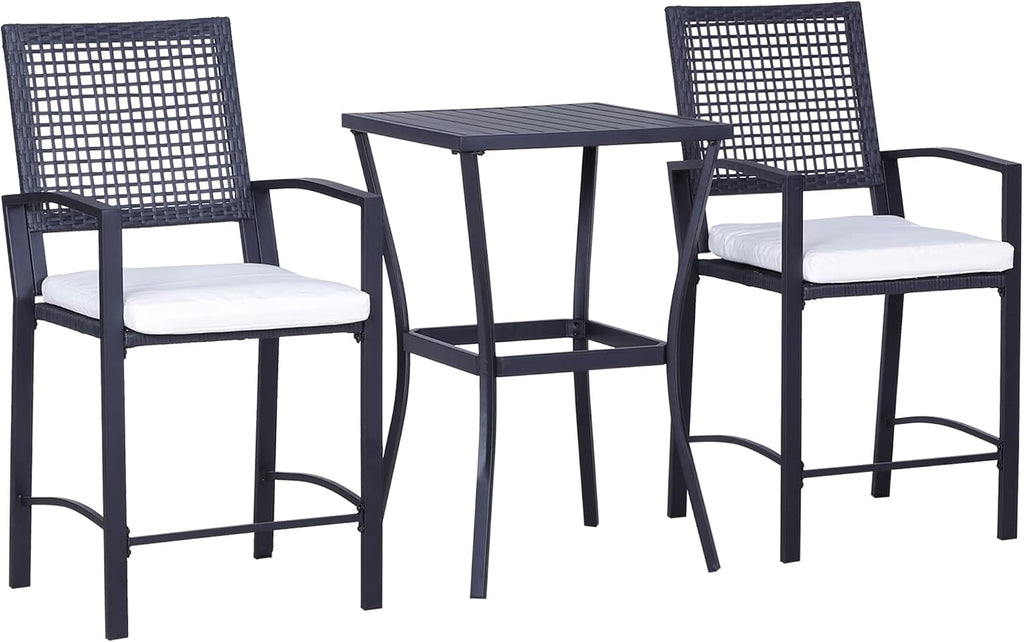 Rattan Patio Bar Cushioned Furniture Set
