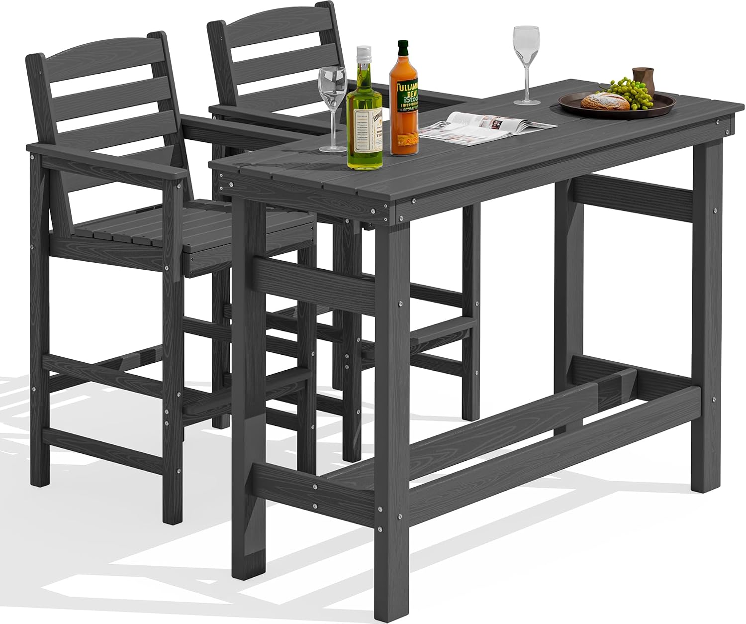 Outdoor Adirondack Bar Table Chair Set