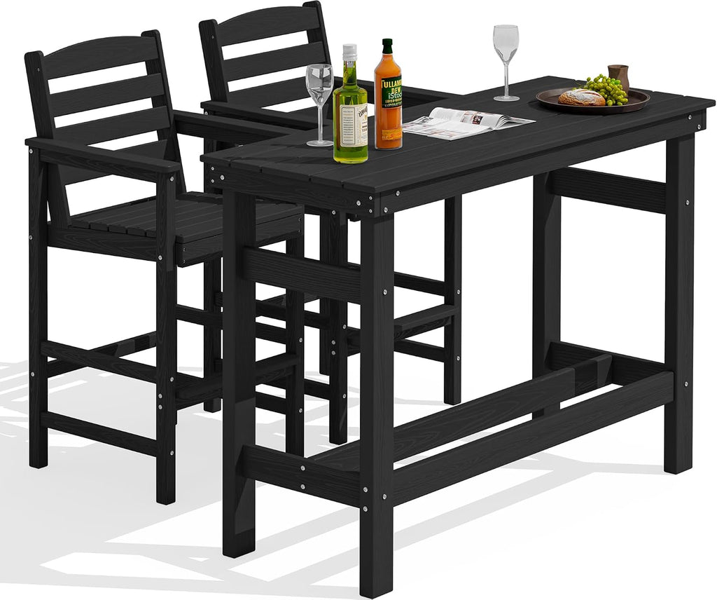 Outdoor Adirondack Bar Table Chair Set