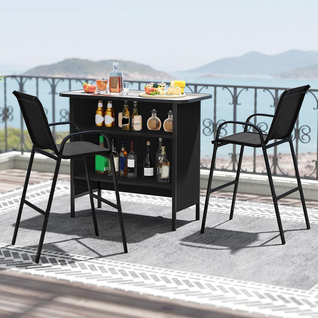 Outdoor Bar Table And Stools Set