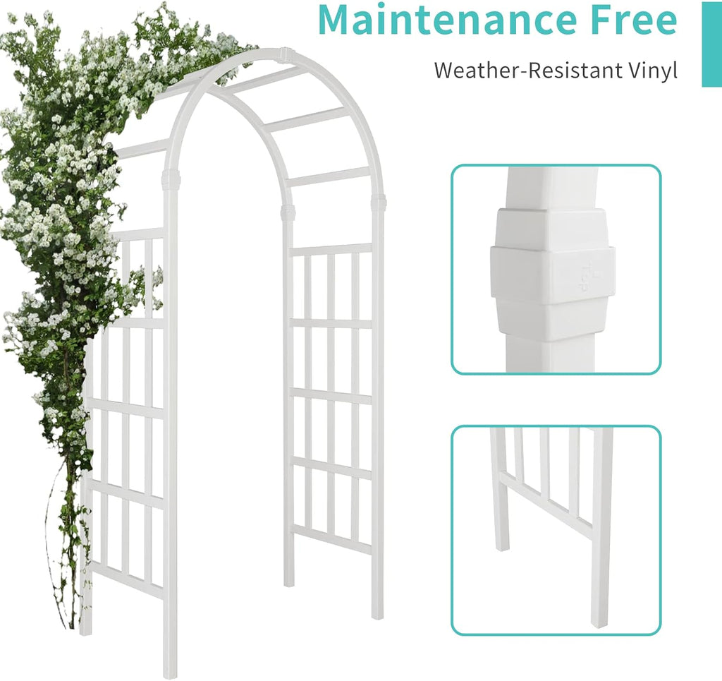 Vinyl Outdoor Garden Wedding Arch Trellis