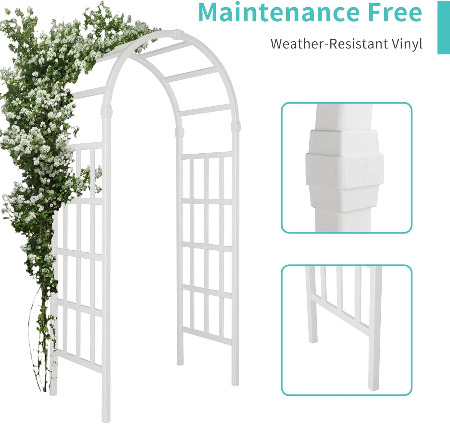 Vinyl Outdoor Garden Wedding Arch Trellis