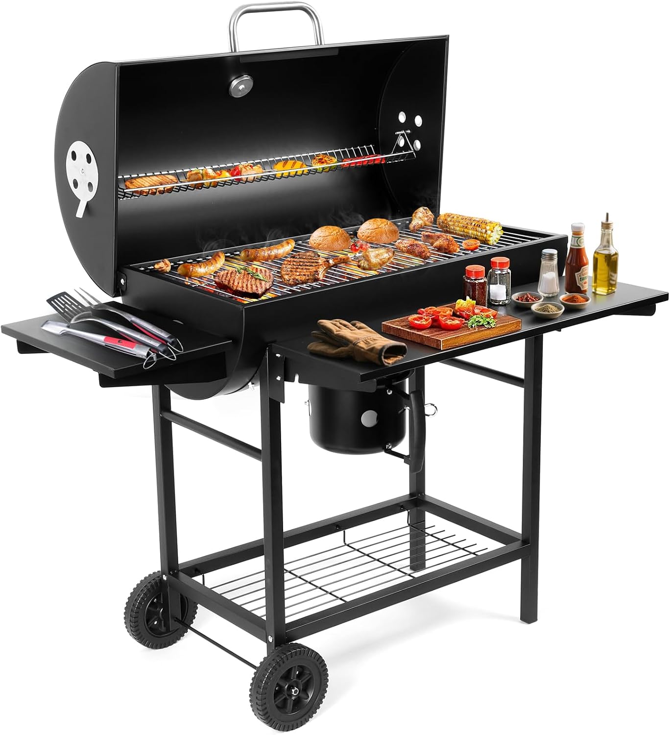 Large Outdoor Barrel Charcoal Grill