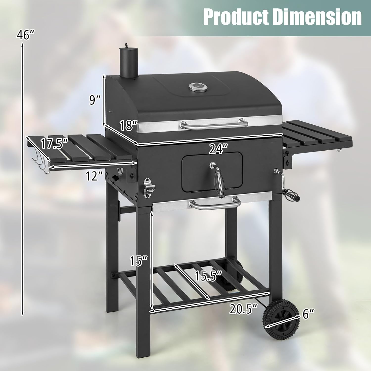 Outdoor Charcoal BBQ Cooking Grill