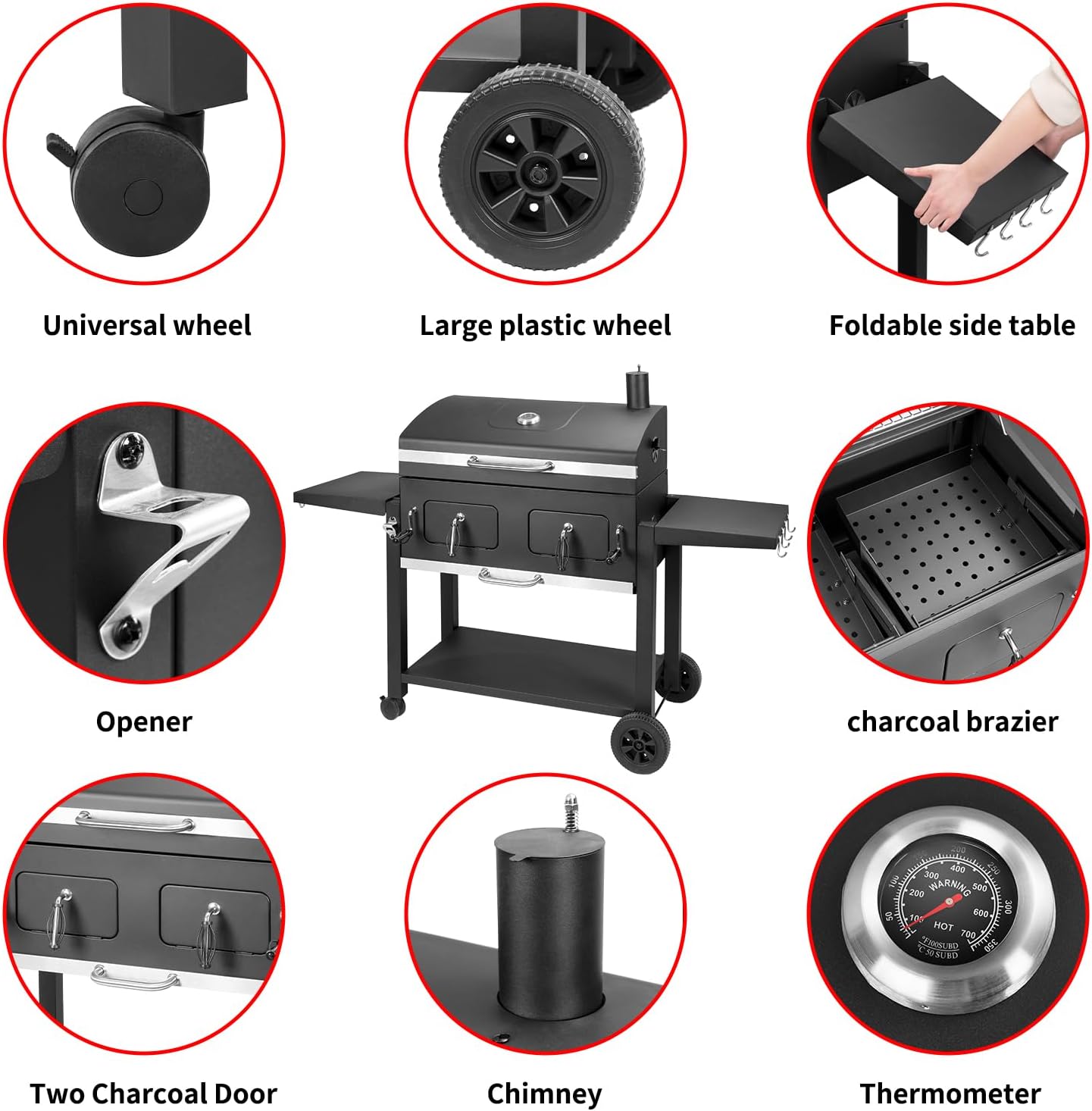 Large Outdoor Charcoal BBQ Grill