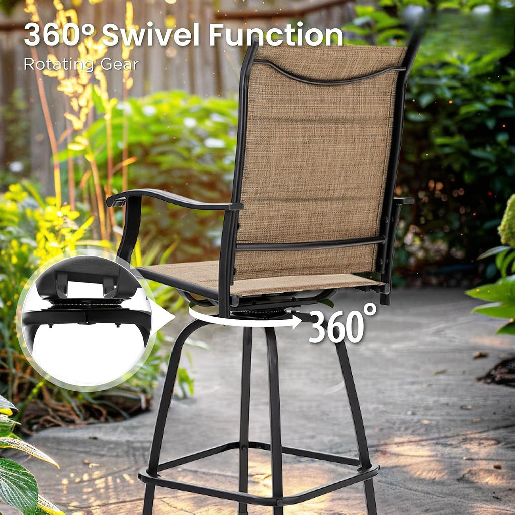 Outdoor Swivel Patio Bar Stools Set