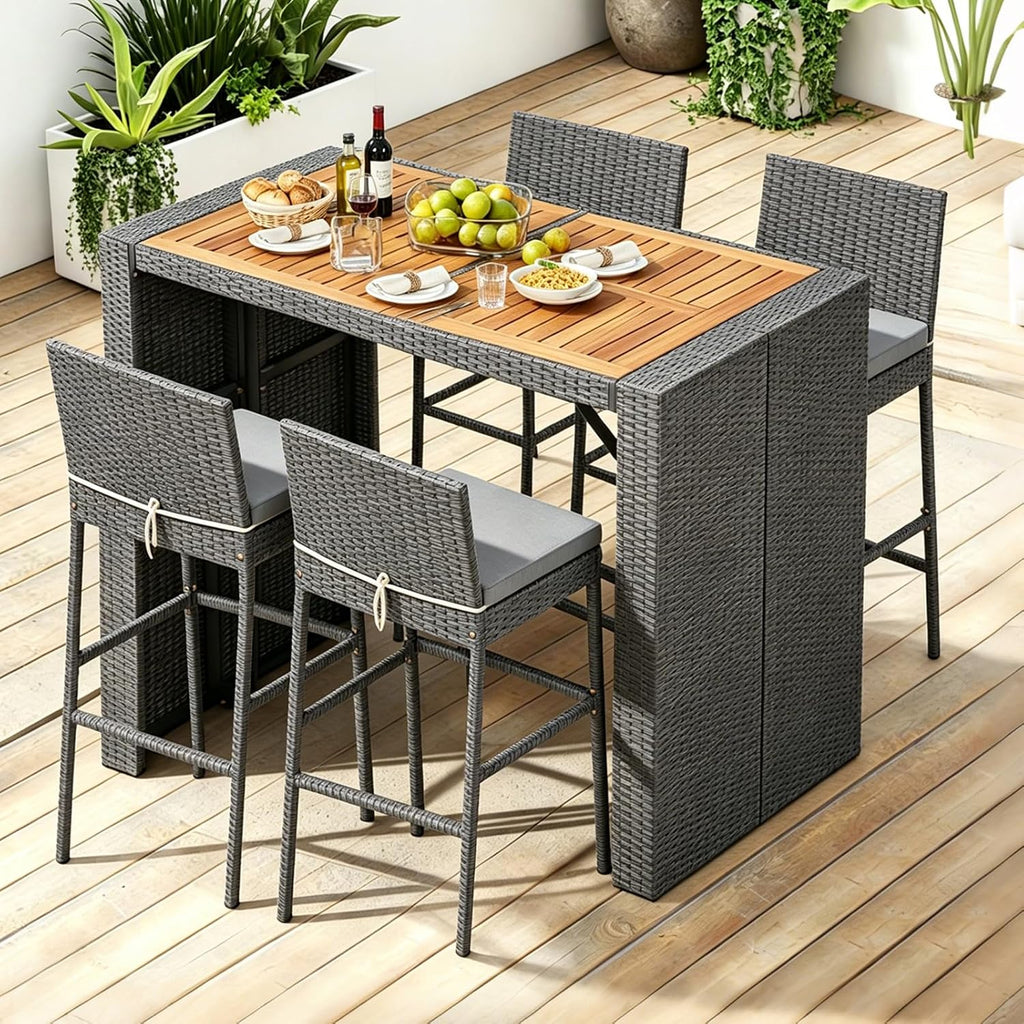 Wicker Outdoor Patio Bar Furniture Set