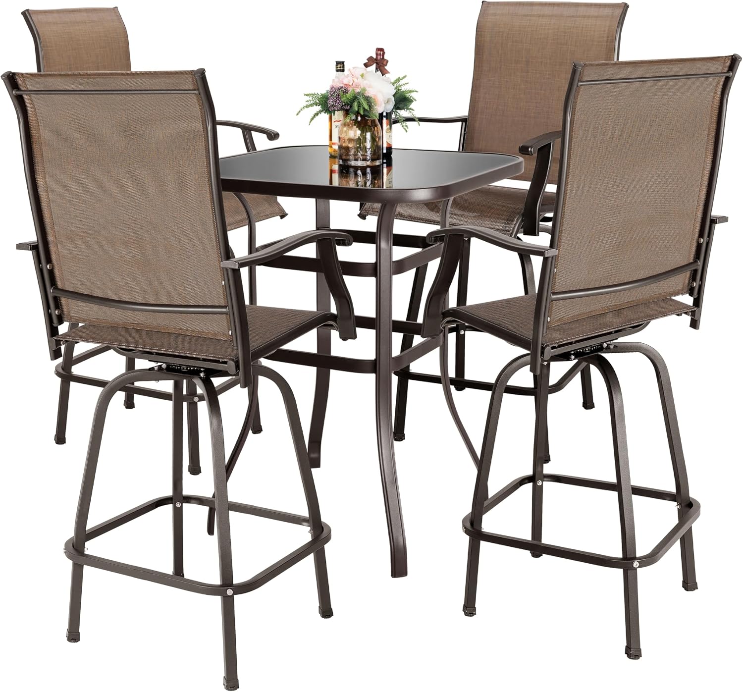Swivel Outdoor Patio Bar Furniture Set