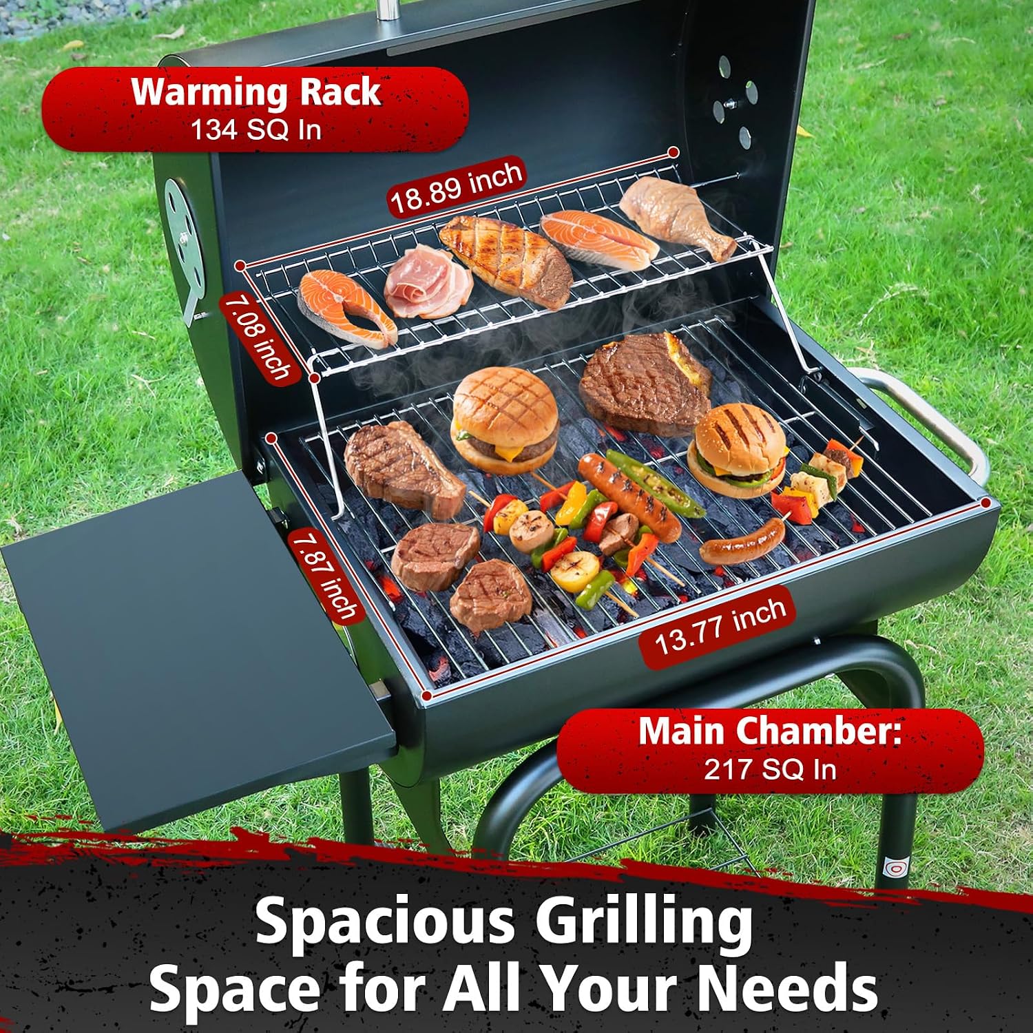 Spacious Barrel Outdoor Charcoal Grill