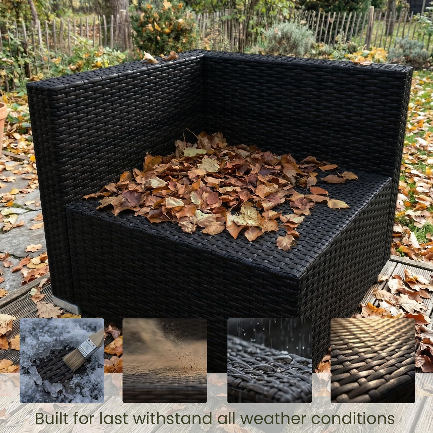 Wicker Patio Fire‑Pit Conversation Sofa Set