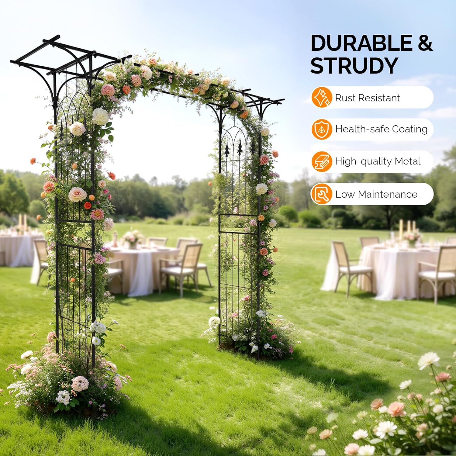 Steel Garden Arch Climbing‑Plant Trellis
