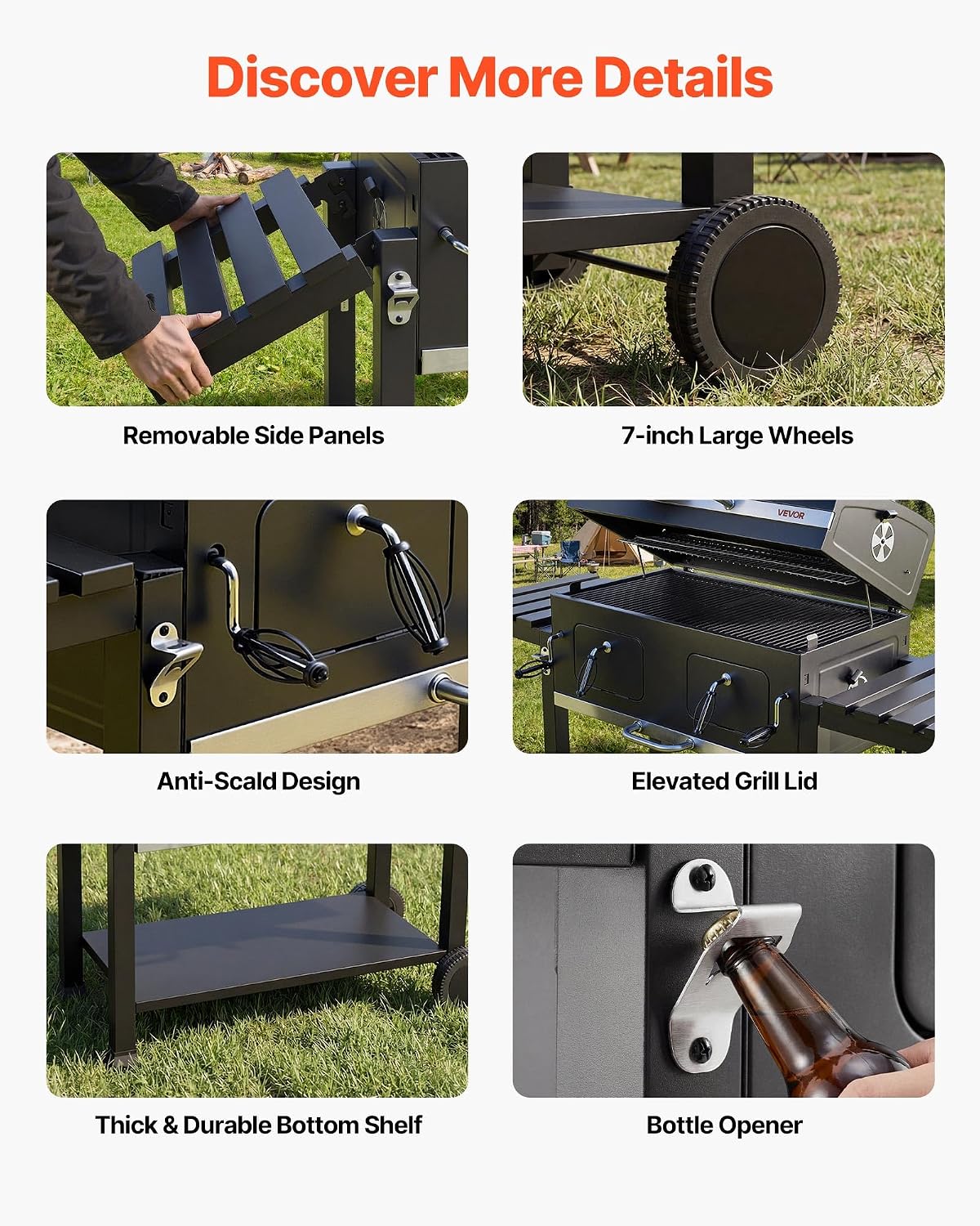 Extra‑Large Outdoor Charcoal BBQ Grill