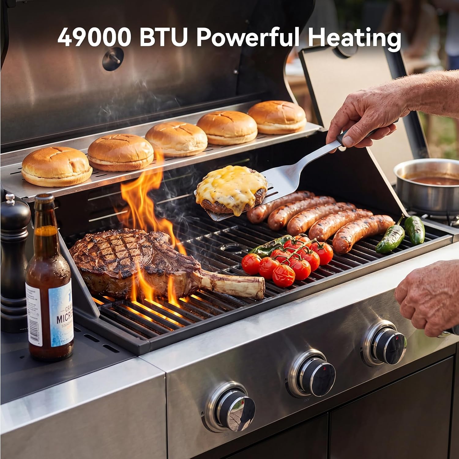 4‑Burner Outdoor Propane Gas Grill