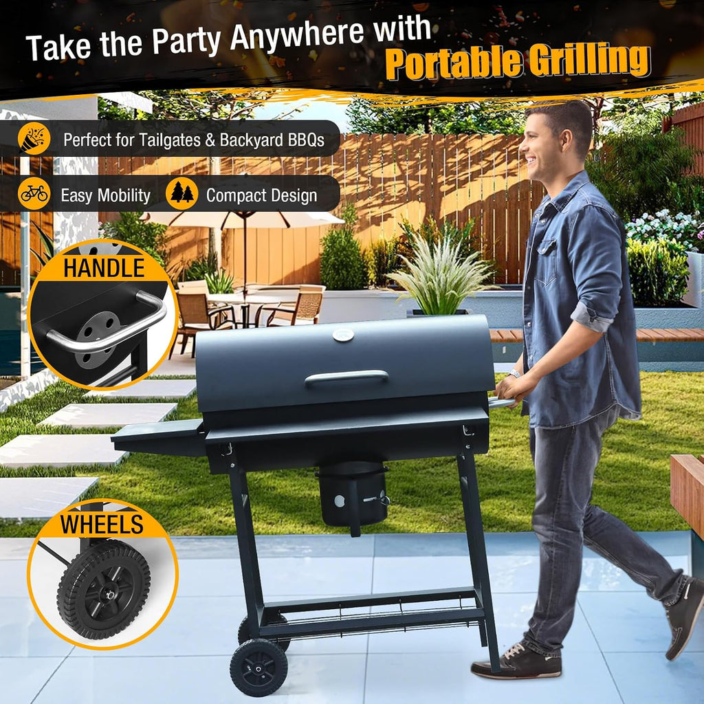 Large Outdoor Barrel Charcoal Grill
