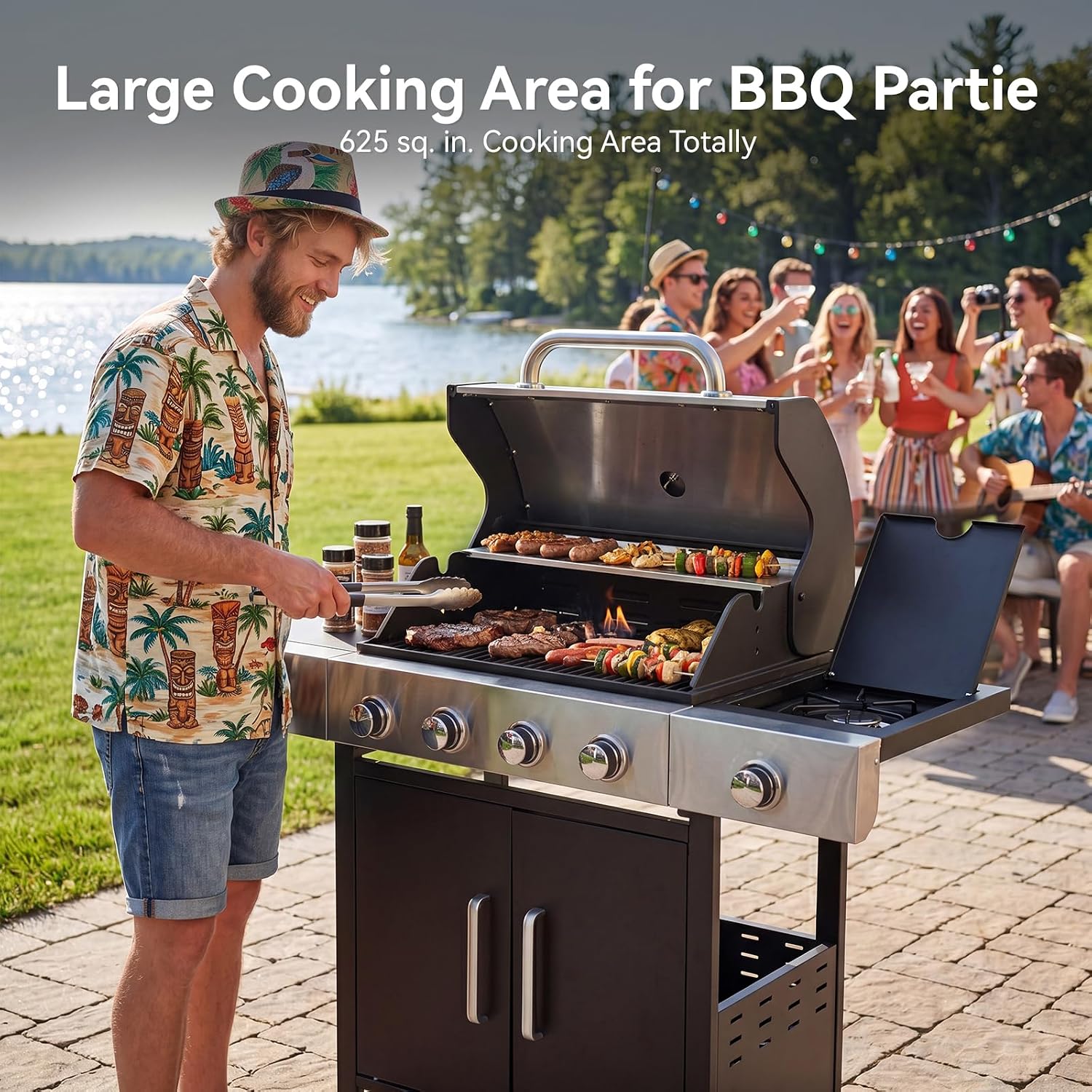 4‑Burner Outdoor Propane Gas Grill