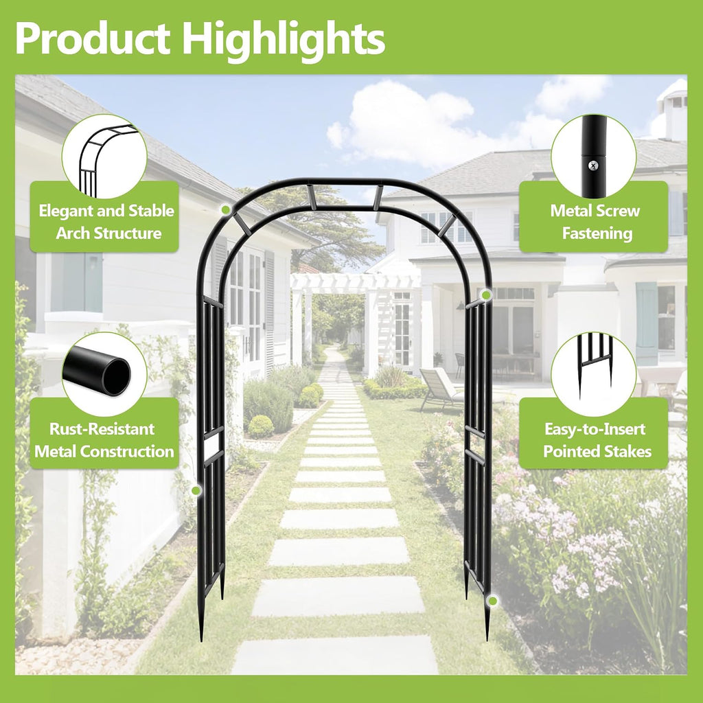 Heavy‑Duty Metal Garden Arch Trellis