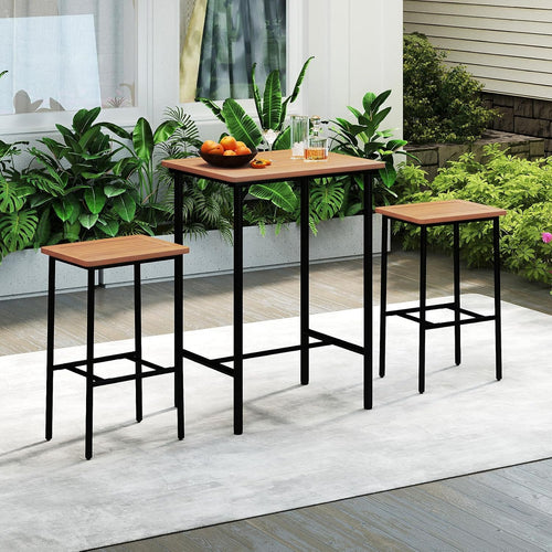 Acacia Wood Outdoor Patio Bar Set