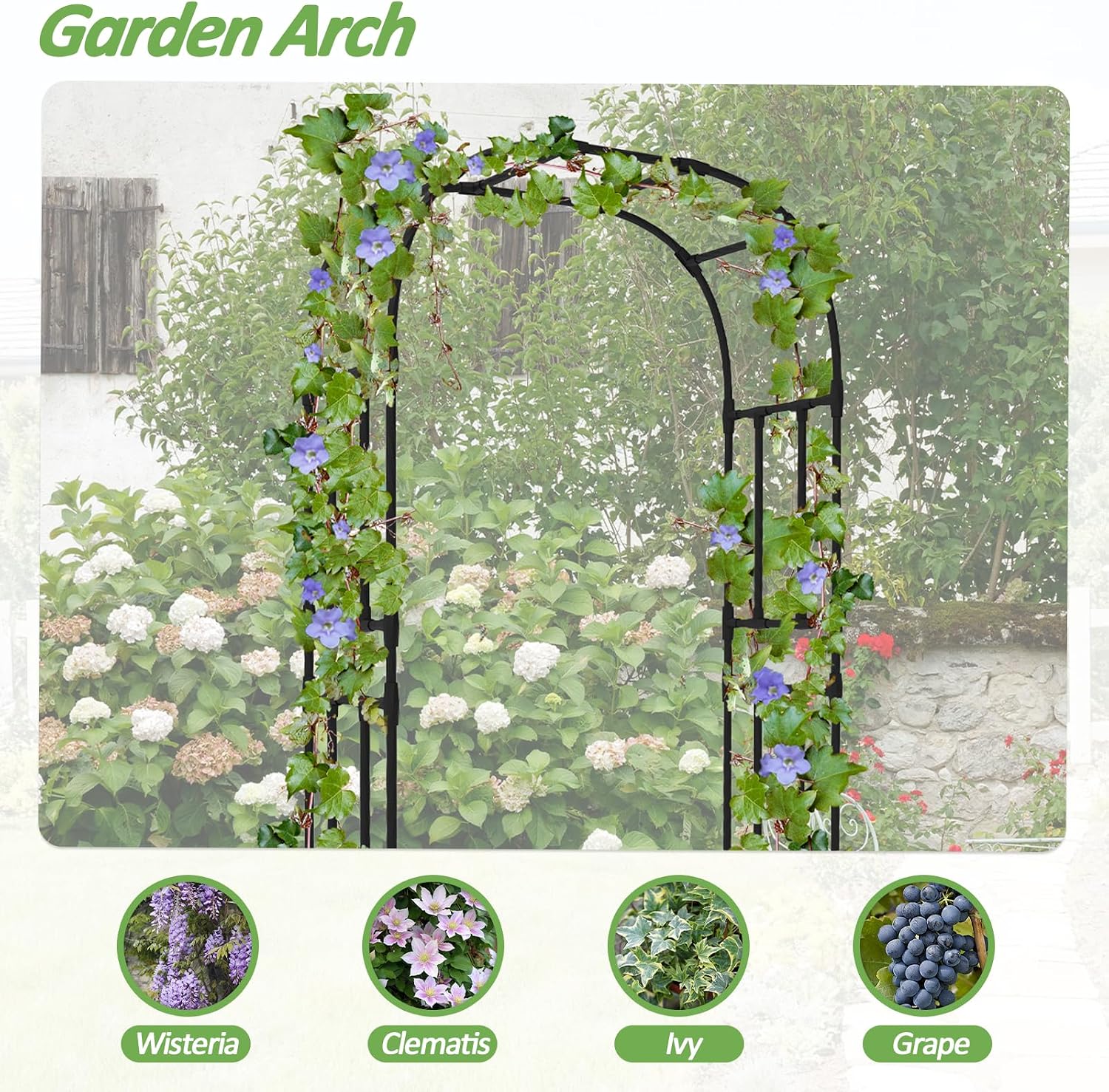 Heavy‑Duty Metal Garden Arch Trellis