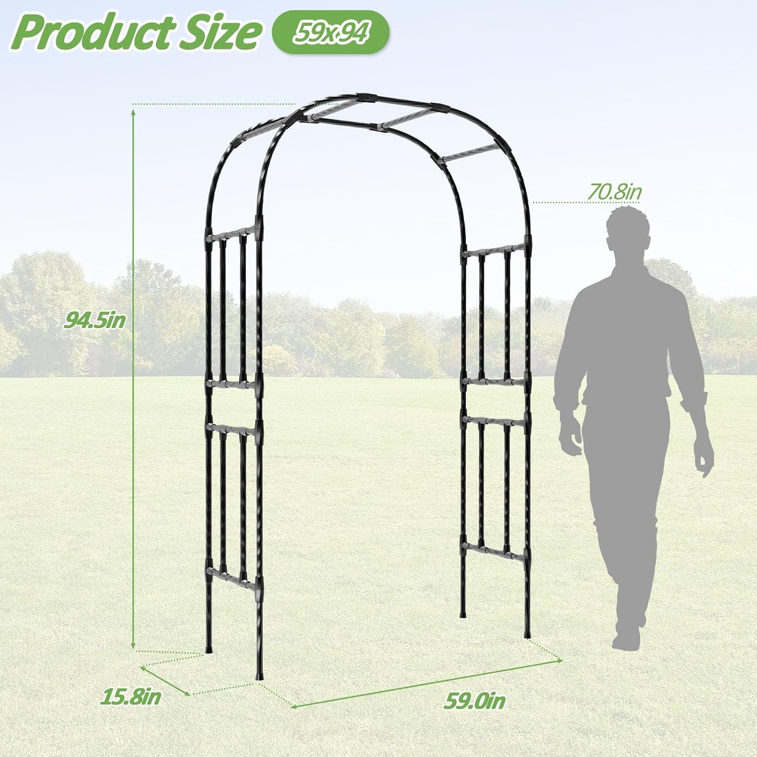 Heavy‑Duty Metal Garden Arch Trellis
