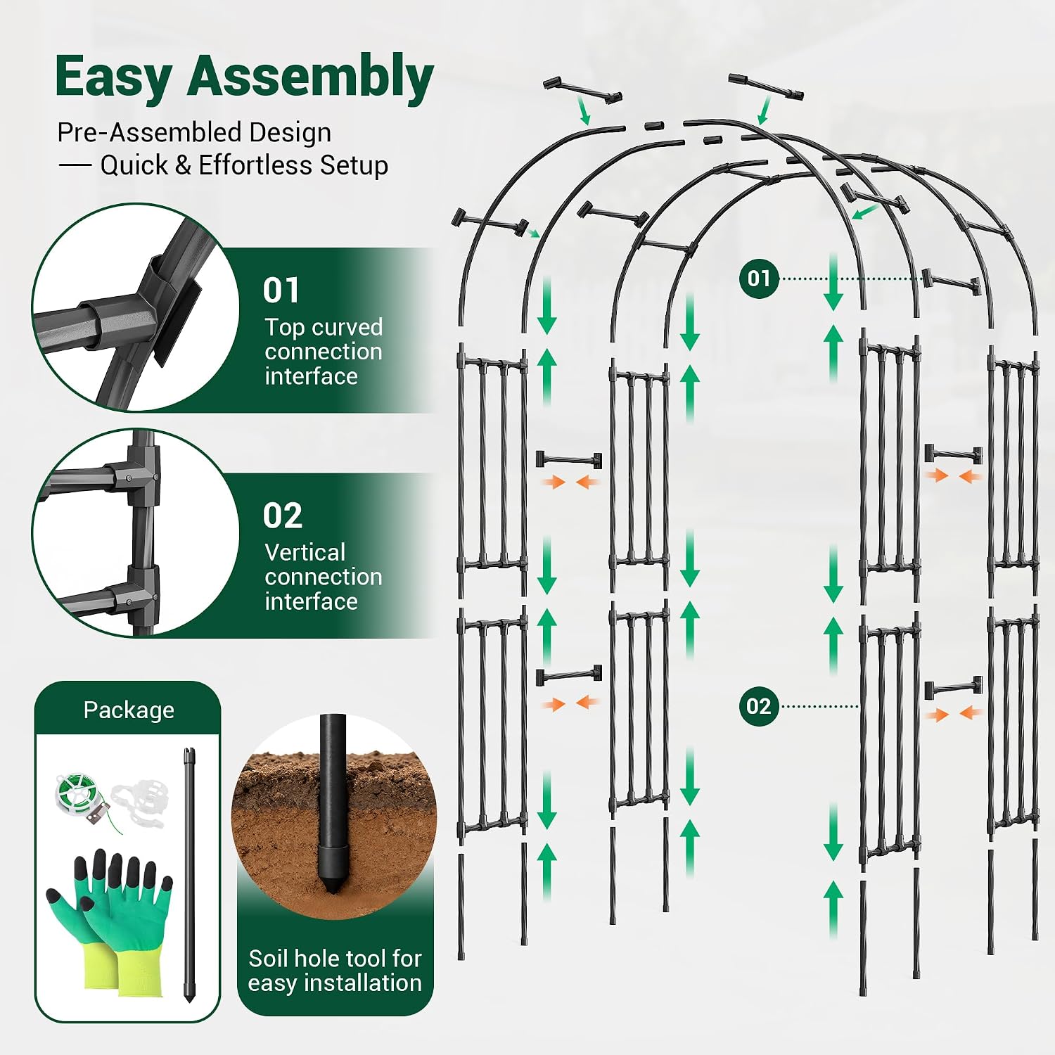 Steel Garden Arch Climbing‑Plant Trellis