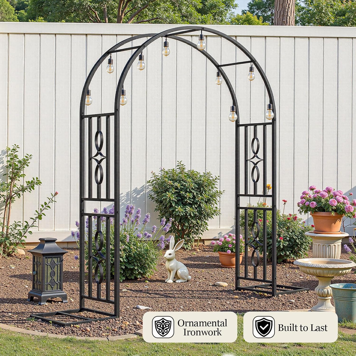 Stable Metal Garden Arch Trellis Decor