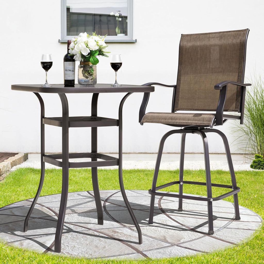 Swivel Outdoor Patio Bar Furniture Set