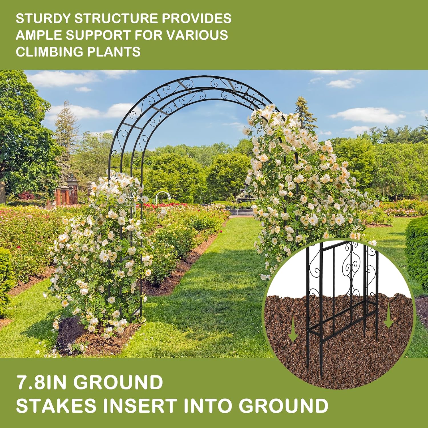 Metal Outdoor Garden Arch Trellis Frame