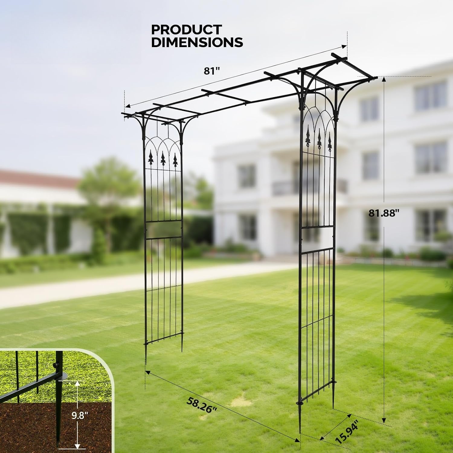 Steel Garden Arch Climbing‑Plant Trellis